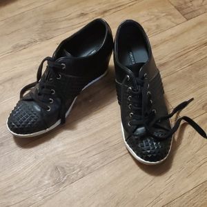 Leather wedge sneakers